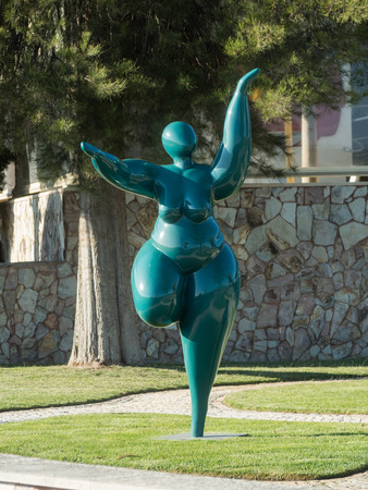 LAGOA, PORTUGAL  - MAY 19 : A view of viticulture Quinta dos Vales near city Lagoa on the coast Algarve. The owner of the viticulture and the builder of these statues is Karl Heinz Stock in one person in Portugal, 2016.のeditorial素材