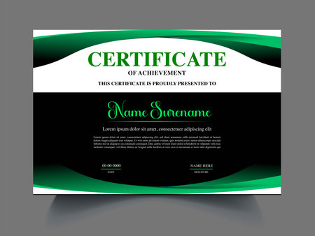 Modern professional business stationery template. Vector illustration. Green and black colors.のイラスト素材