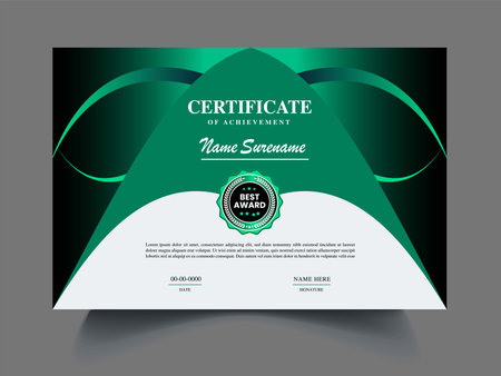 Certificate template, Diploma design, Cover layout, vector illustrationのイラスト素材