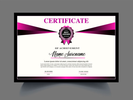 Certificate of appreciation template with modern design. Diploma of appreciation.のイラスト素材