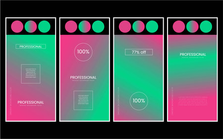 Set of editable vector templates for social networks stories. Colorful gradients.のイラスト素材