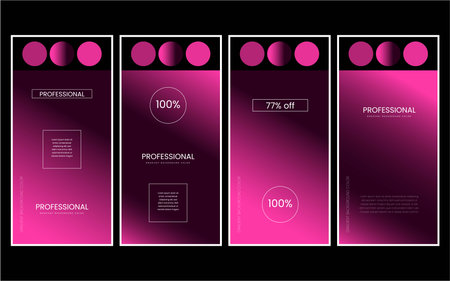 Set of business card templates. Vector illustration. Pink and purple colors.のイラスト素材