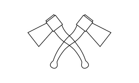 Two crossed axes icon. Outline illustration of two crossed axes vector icon for webのイラスト素材