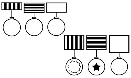 Collection of vector icons of various award medal. Suitable for the design element of a championship medal, first place winner medalist. Flat award medal icon collection.のイラスト素材