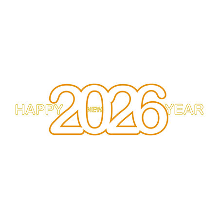 Happy New Year 2016 Text Design. Vector Illustration. EPS10