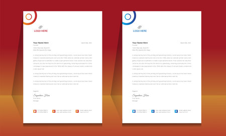 letterhead design template for your business in red and white color.のイラスト素材