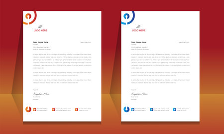 Minimalist editable letterhead design template for your business projectのイラスト素材