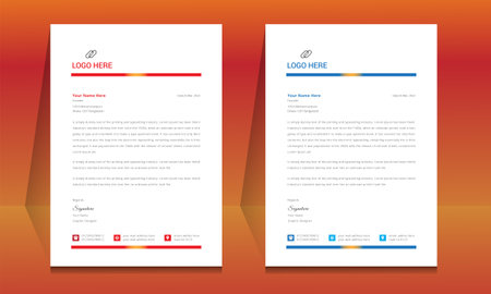 Letterhead design template. Letterhead design template. Letterhead design.のイラスト素材