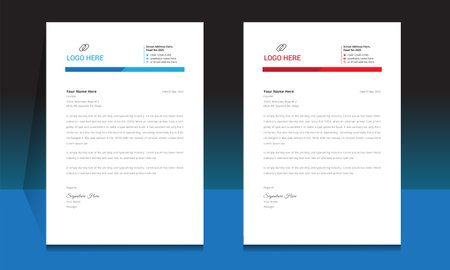 Letterhead design template. Corporate business letterhead design. Stationery design.のイラスト素材