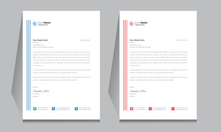 Creative letterhead design template. Can be used for workflow layout, diagram, annual report, web design.のイラスト素材