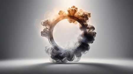 Smoke in the form of a circle. 3d rendering.の素材