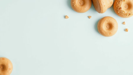 Sweet treats on a blue backgroundの素材