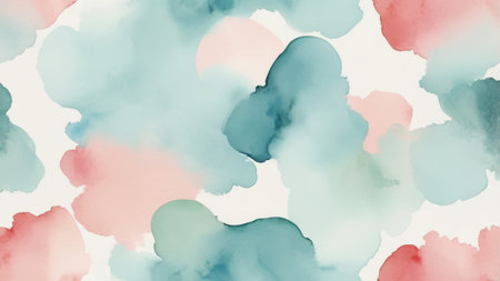 Abstract watercolor painting in teal and pink.の素材