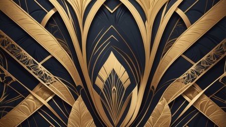 Elegant gold and black geometric pattern.の素材