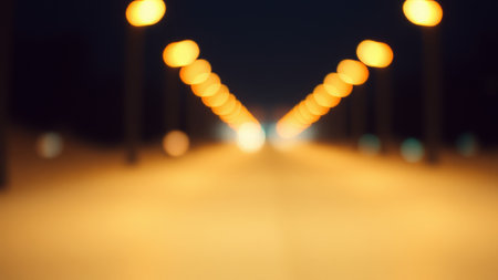 Abstract view of street lights at nightの素材