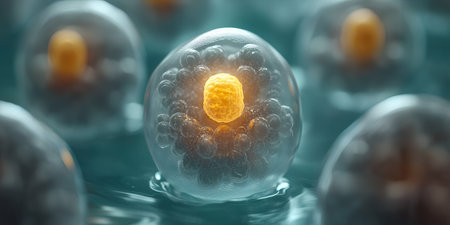 Glowing cell in labの素材