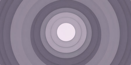 Abstract concentric circles in shades of purple.の素材