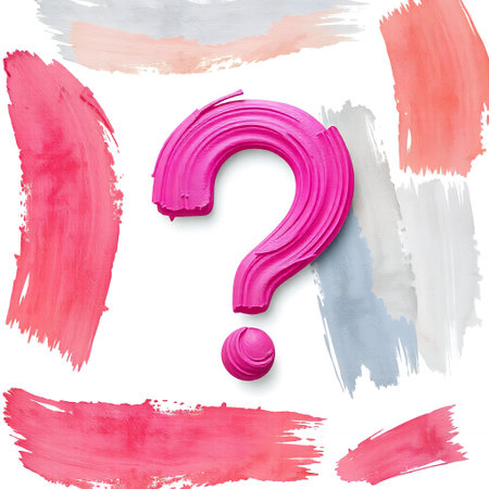 Pink Question Mark Paint Stroke Abstract Background Designの素材