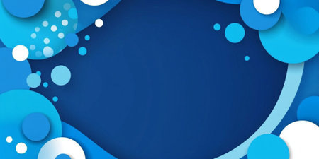 Abstract Blue Circle Background Design Modern Vector Illustration Graphic art sky cut aqua bold flowの素材