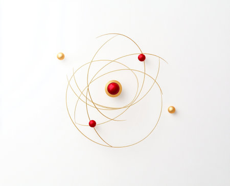 Abstract Red Gold Sphere Design Elegant Minimalist Modern Art Background Lines White Space Cleanの素材