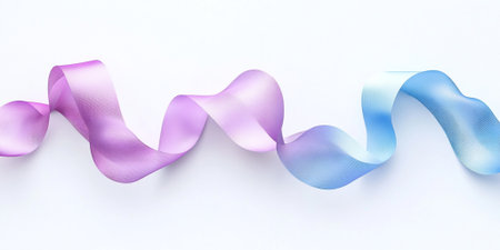 Elegant Pastel Purple Blue Ribbon Swirl Design Abstract Background art wave soft silk curve colorの素材