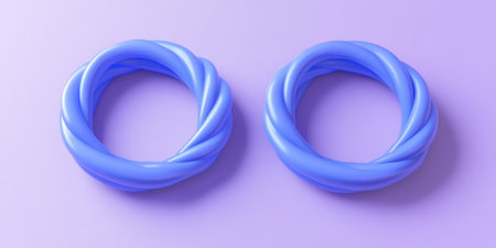 Abstract Purple Blue Twisted Rings Modern Design Background Digital Art Illustration 3D Loop Softの素材