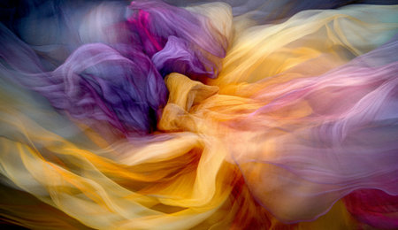 Abstract Purple Gold Swirling Fabric Texture Background Design art soft pink fold silk mesh imageの素材