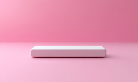 Minimalist Pink Background White Product Display Platform 3d soft base tone clean scene empty spaceの素材