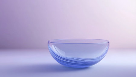 Elegant Blue Glass Bowl Modern Design Studio Shot Product Photography Minimalist Background art lifeの素材