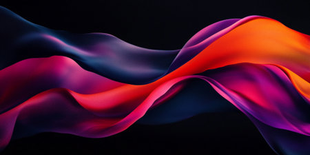 Abstract Red Purple Gradient Flowing Dynamic Design Background art wave dark rich dark fluid imageの素材