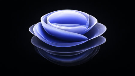 Abstract Blue Rose Flower Design Elegant Background Digital Art dark soft wave image style lightの素材
