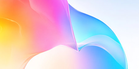 Abstract Colorful Flowing Pastel Design Background Image Art Pink Blue Soft Waves Fluid Style Colorsの素材