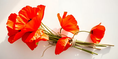 Vibrant Red Poppies Bouquet Summer Flowers Nature Photographyの素材