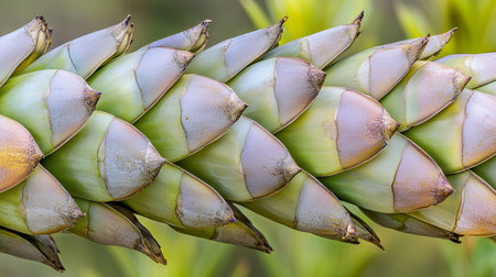 Close-up of a green plant with a textured surface.の素材