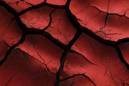 Abstract Red Cracked Texture Dark Background Deep Red Dry Soil Grunge Design Element old art earthの素材