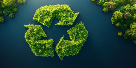 Green recycle symbolの素材