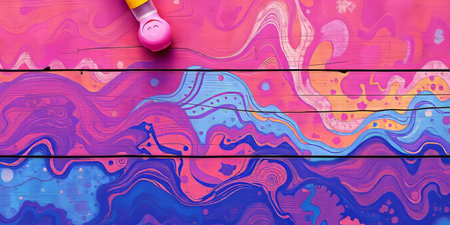 Abstract art on pink woodの素材