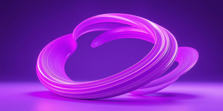 Abstract purple swirl against purple backdrop.の素材