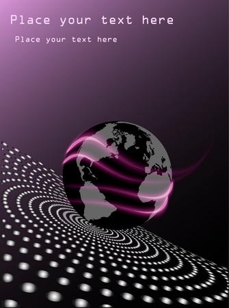 purple abstract business background with earth and geometric shapesのイラスト素材