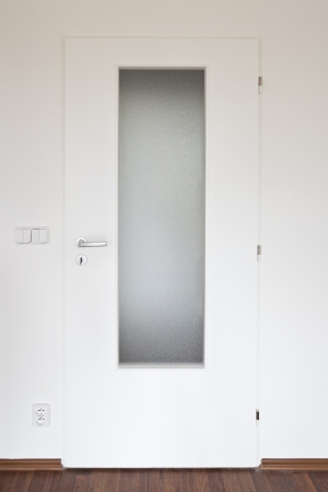 White door with glass panelsの写真素材