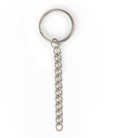 silver key chain isolatedの写真素材