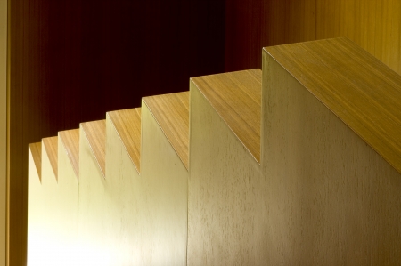 details of modern wooden stairs as a backgroundの写真素材