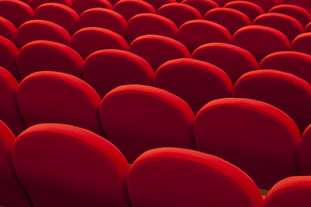 red cinema or theatre empty seatsの写真素材