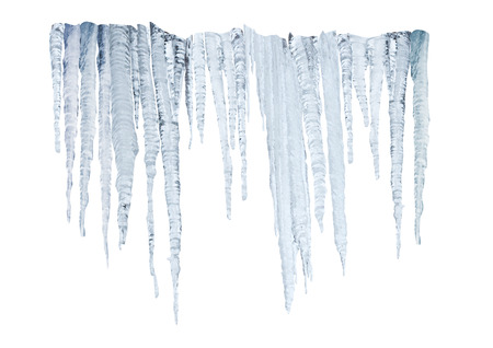 icicles on whitte with clipping pathの写真素材