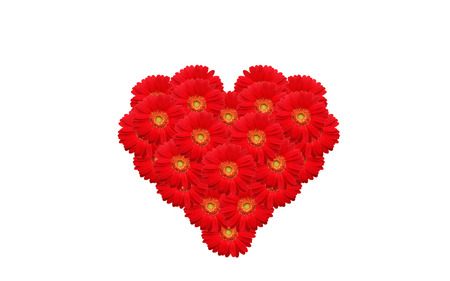 heart of flowers  isolated on white backgroundの写真素材