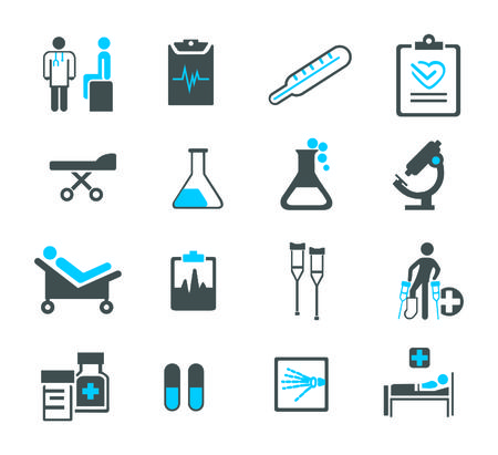 Set of sixteen icons for presentationsのイラスト素材
