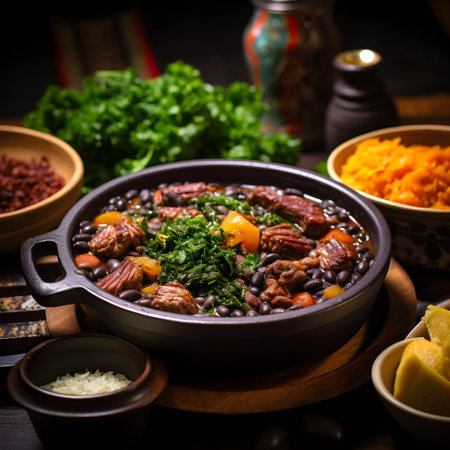 Chili con carne with meat and vegetables in a clay potの素材