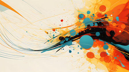 abstract colorful background with grunge splashes and blots.