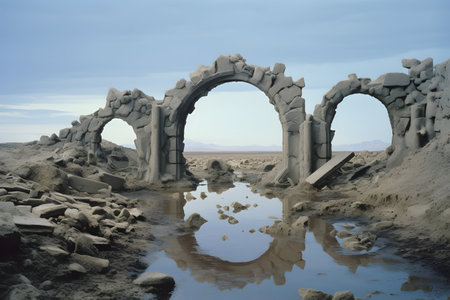 Ruins of the ancient city of Uyuni, Bolivia.の素材