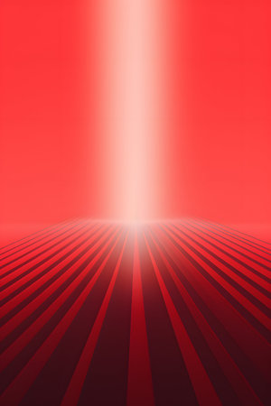 Red abstract background with lines and spotlights. 3D illustration.の素材